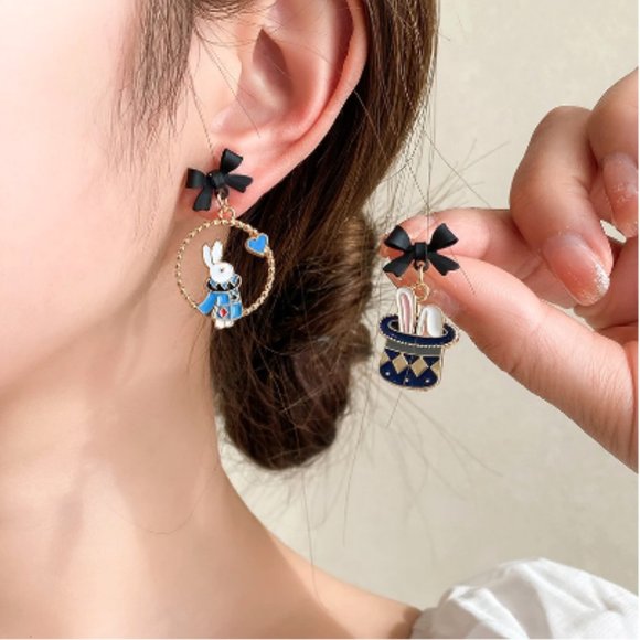 ๐50% OFF/3+...Asymmetrical Rabbit and Hat Earrings - Picture 3 of 6